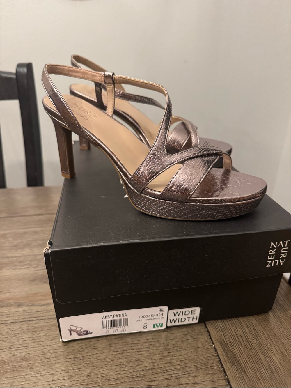 Naturalizer Metallic Bronze Strappy Platform Heels
